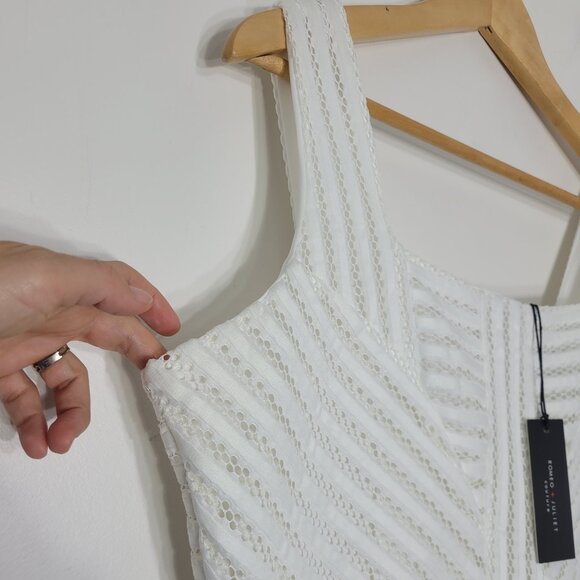 Romeo & Juliet Couture NEW White Sleeveless Lined Mini Party Dress NWT Large - Picture 4 of 12